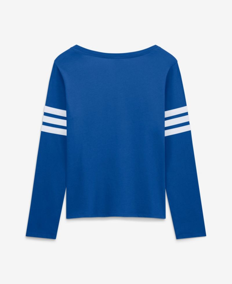 Women's Indianapolis Colts Team First Coverage Scheme Lace-Up Cotton Long-Sleeve T-Shirt