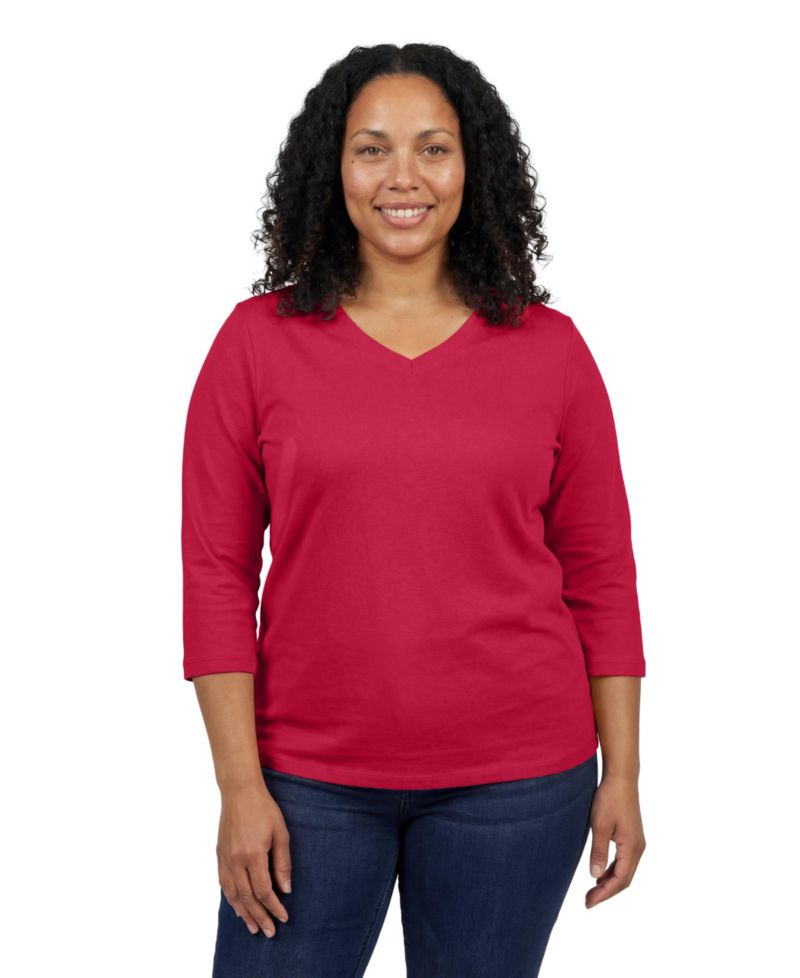 Women's Within Perfect Three-Quarter Sleeve V-Neck Tee