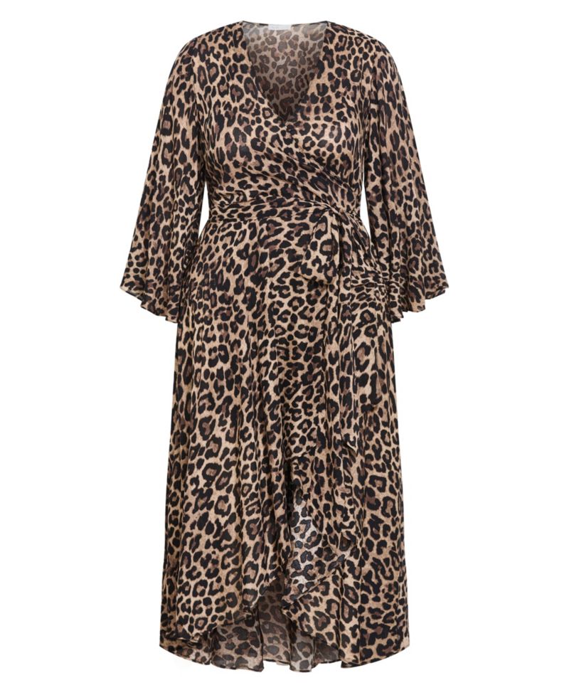 Plus Size Eva Print Wrap Maxi Dress