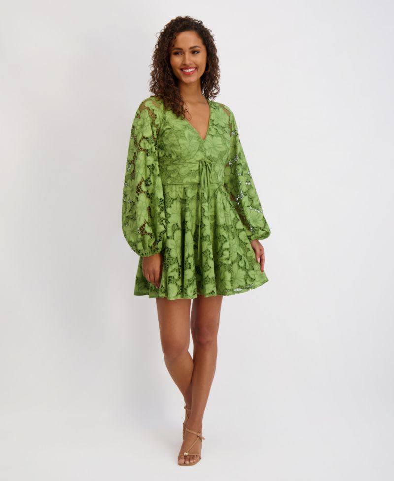 Women's Printed V-Neck Mini Dress
