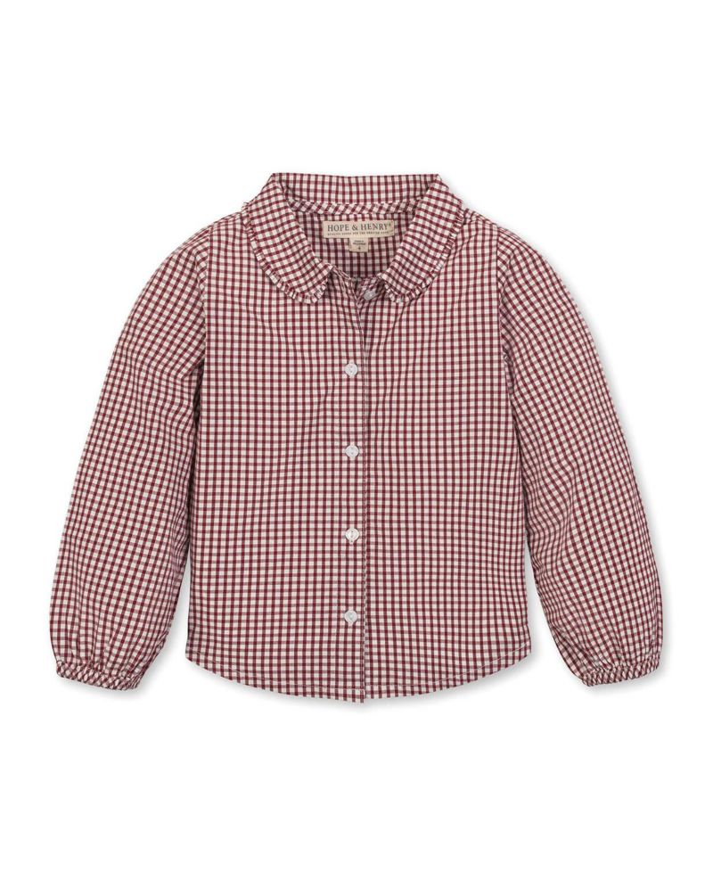 Toddler Girls Hope and Henry Organic Button Down Peter Pan Collar Top