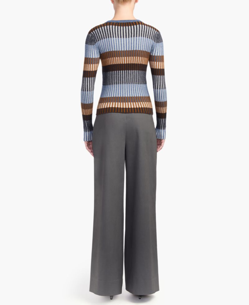 Women's Maylee Cotton-Cashmere Blend Striped Long-Sleeve Crewneck Sweater