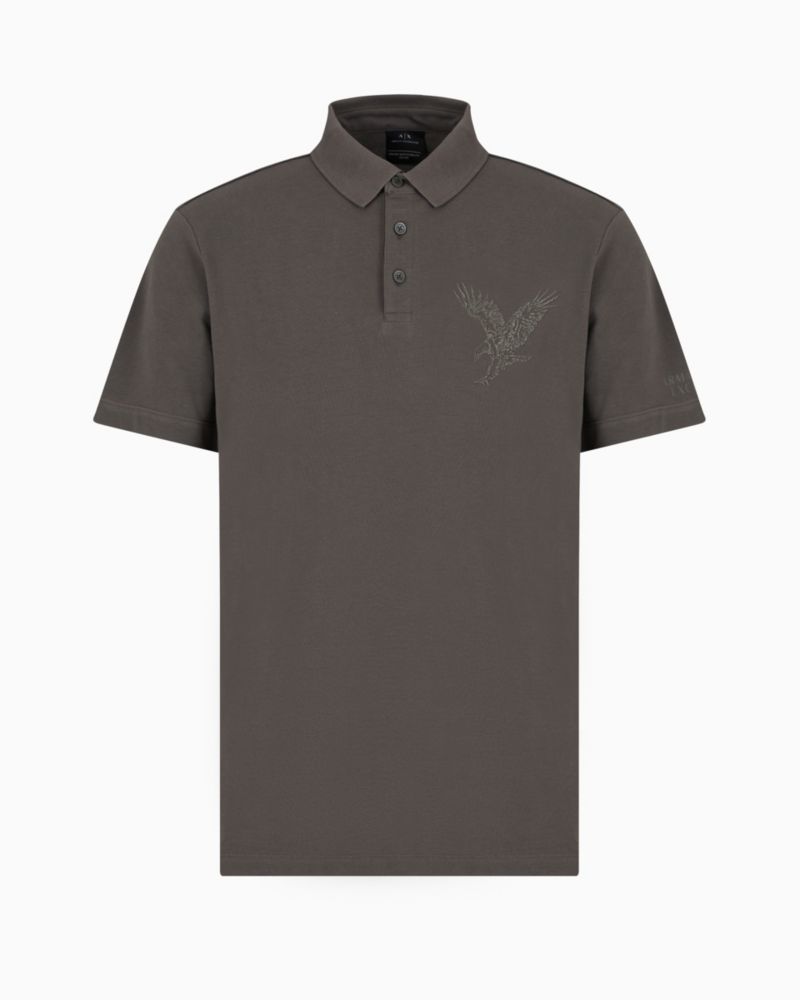 Men's Short Sleeve Eagle Graphic Polo Shirt