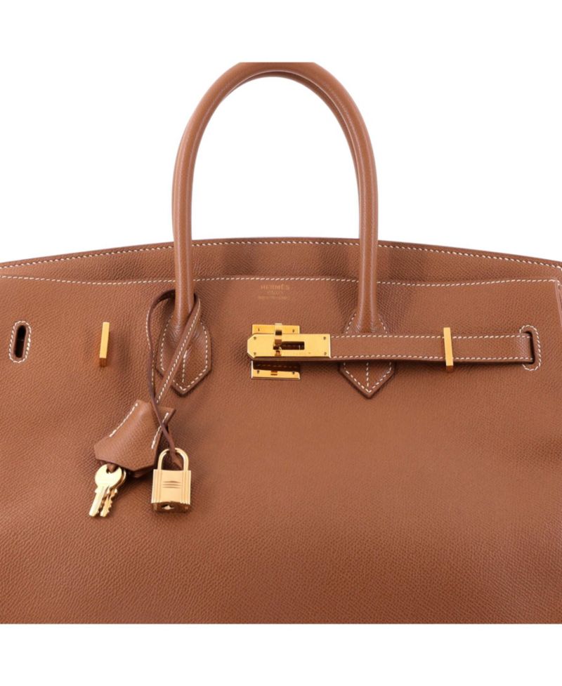 Pre-Owned Hermes Birkin 35 Handbag Brown Courchevel with Gold Hardware
