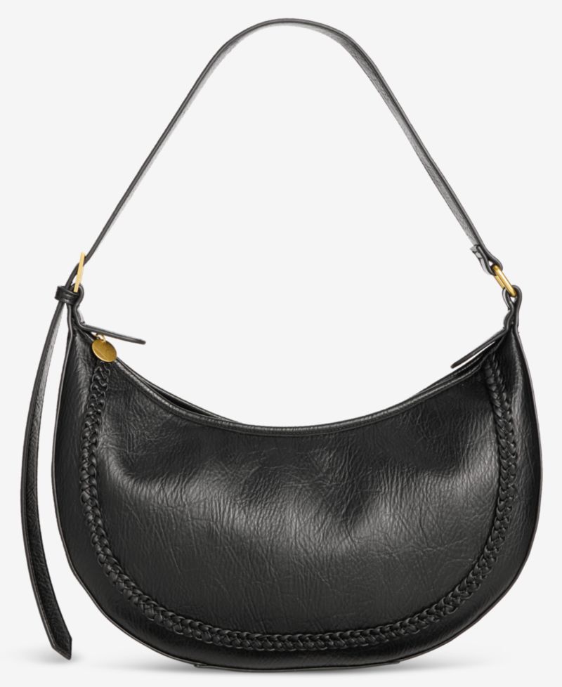 Braided-Edge Crescent Bag