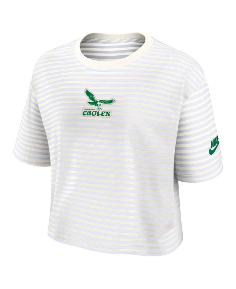 Women's Philadelphia Eagles Striped Cropped T-Shirt