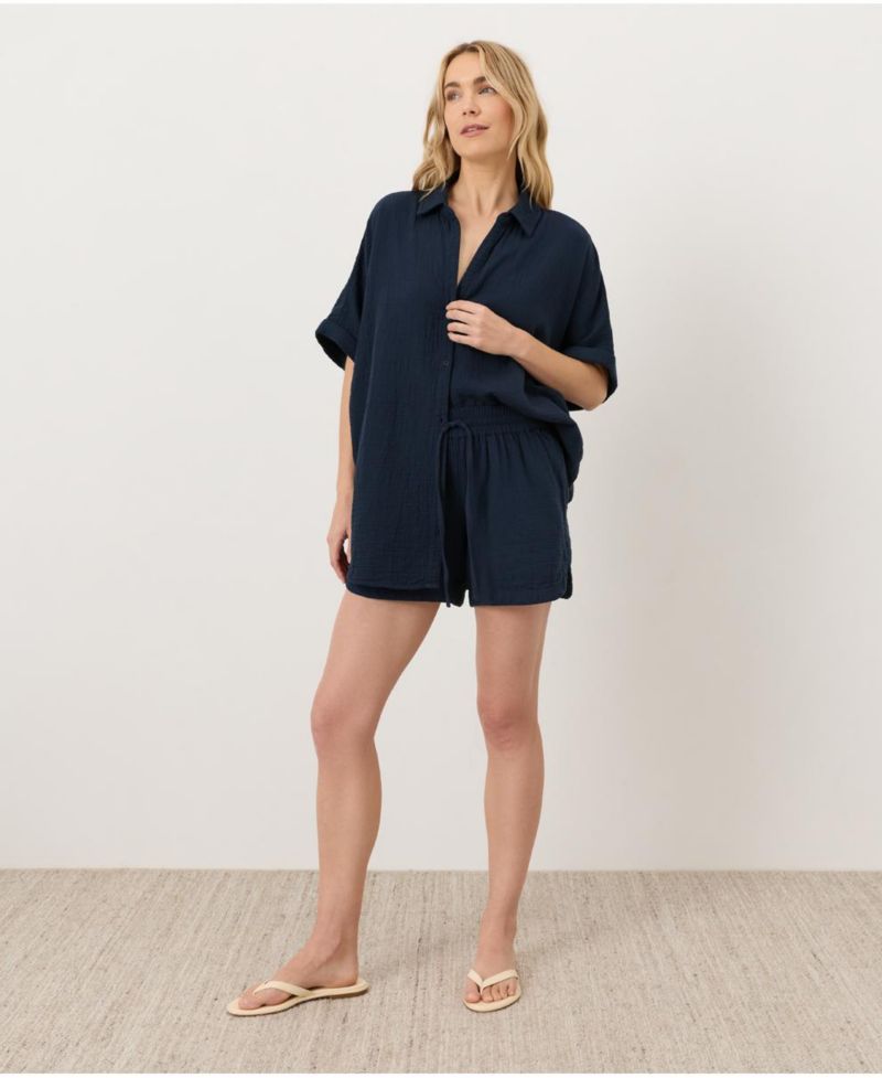 Women's Organic Cotton Coastal Double Gauze Split Hem Pant