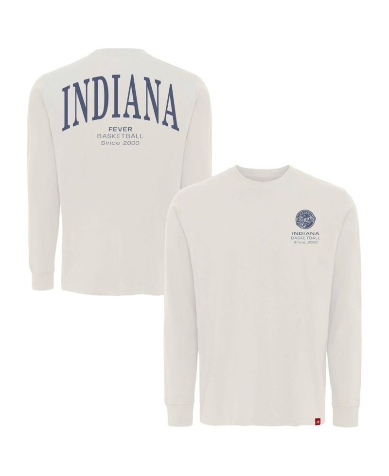 Men's and Women's Cream Indiana Fever Athletic Club Collection Sherwood Relaxed Fit Premium Long-Sleeve T-Shirt