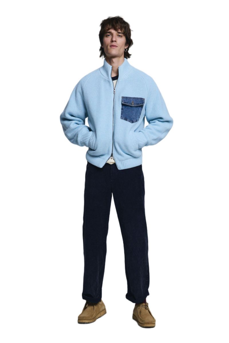 Men's Double zipper knit sweater