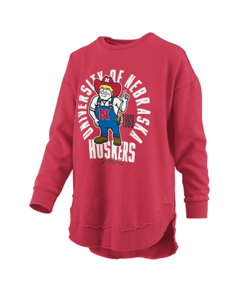 Women's Nebraska Huskers Blitz Fleece-Lined Graphic Crewneck Sweatshirt