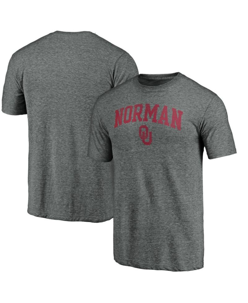 Men's Heather Gray Oklahoma Sooners Arched City Tri-Blend T-Shirt