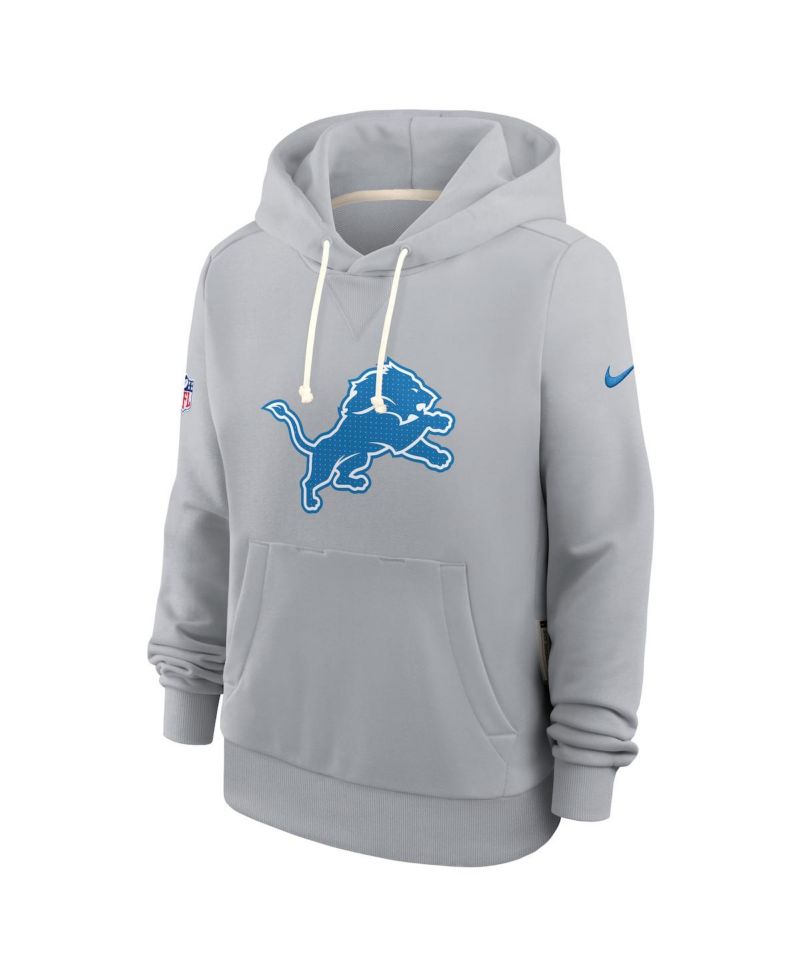 Women's Gray Detroit Lions Sideline Standard Issue Initial Home Dri-FIT Hoodie