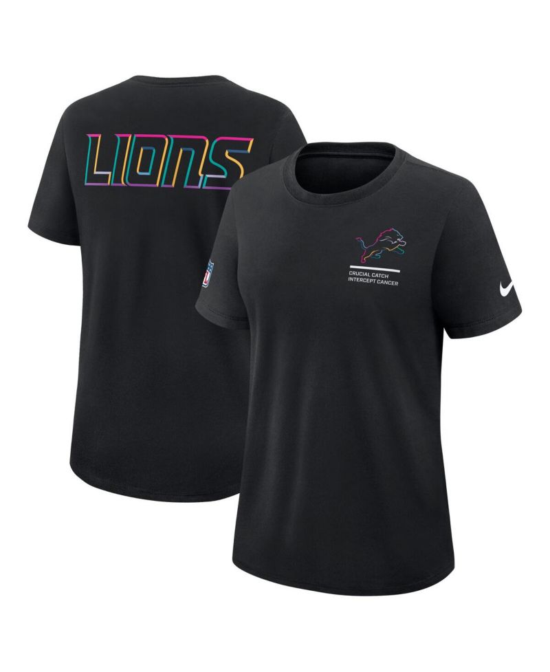 Women's Black Detroit Lions 2025 NFL Crucial Catch Tri-Blend Dri-FIT T-Shirt
