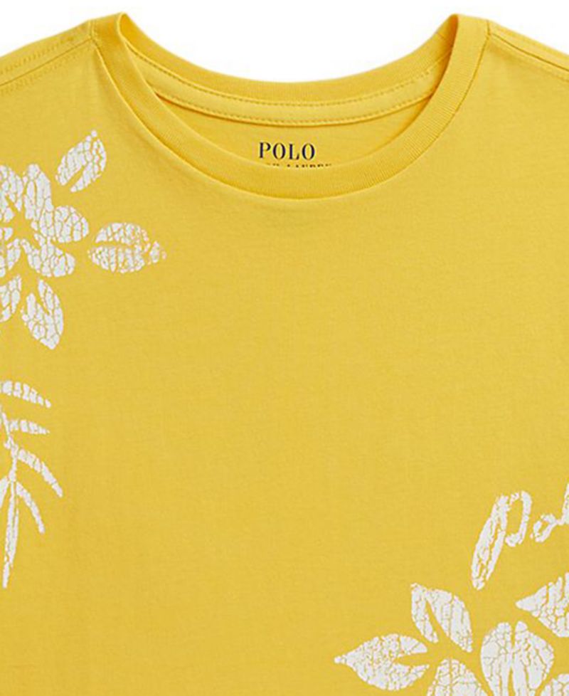 Girls' 7-16 Floral-Print Cotton Boxy T-Shirt