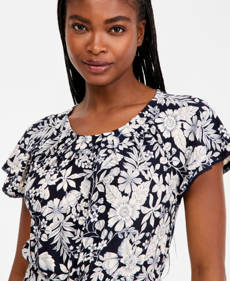 Women's Tiered Floral Midi Dress