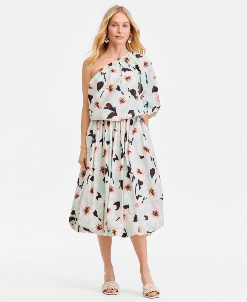 Women's Cotton Bubble Hem Midi Skirt