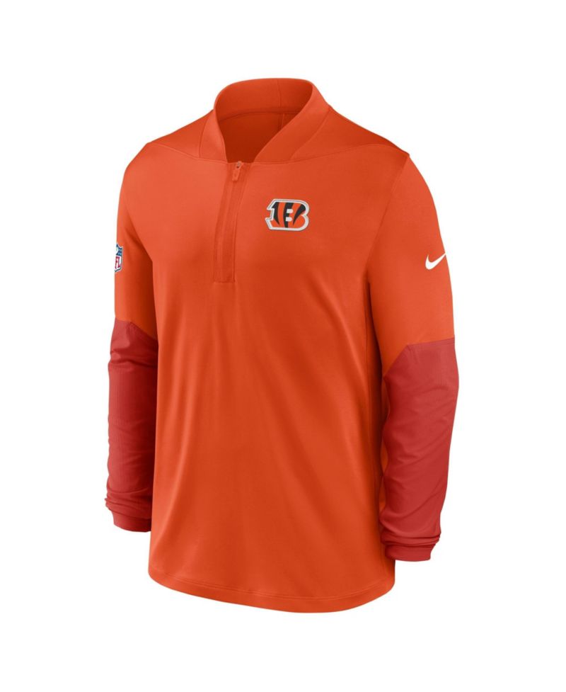 Men's Orange Cincinnati Bengals Sideline Dri-FIT Half-Zip Pullover
