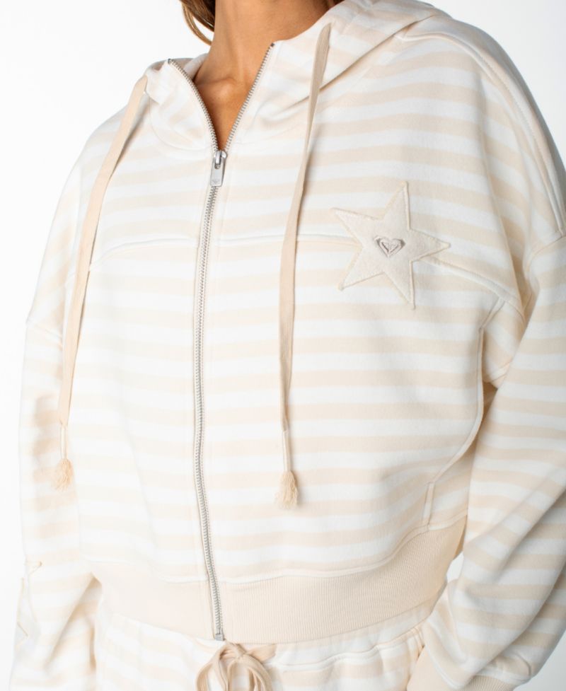Women's Fringing Reefs Striped Full-Zip Hoodie