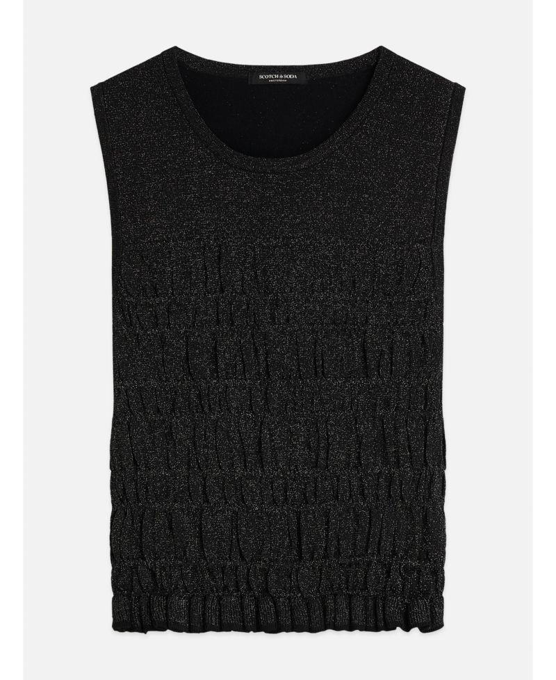 Women's Smock Stitch Knitted Crewneck Tank