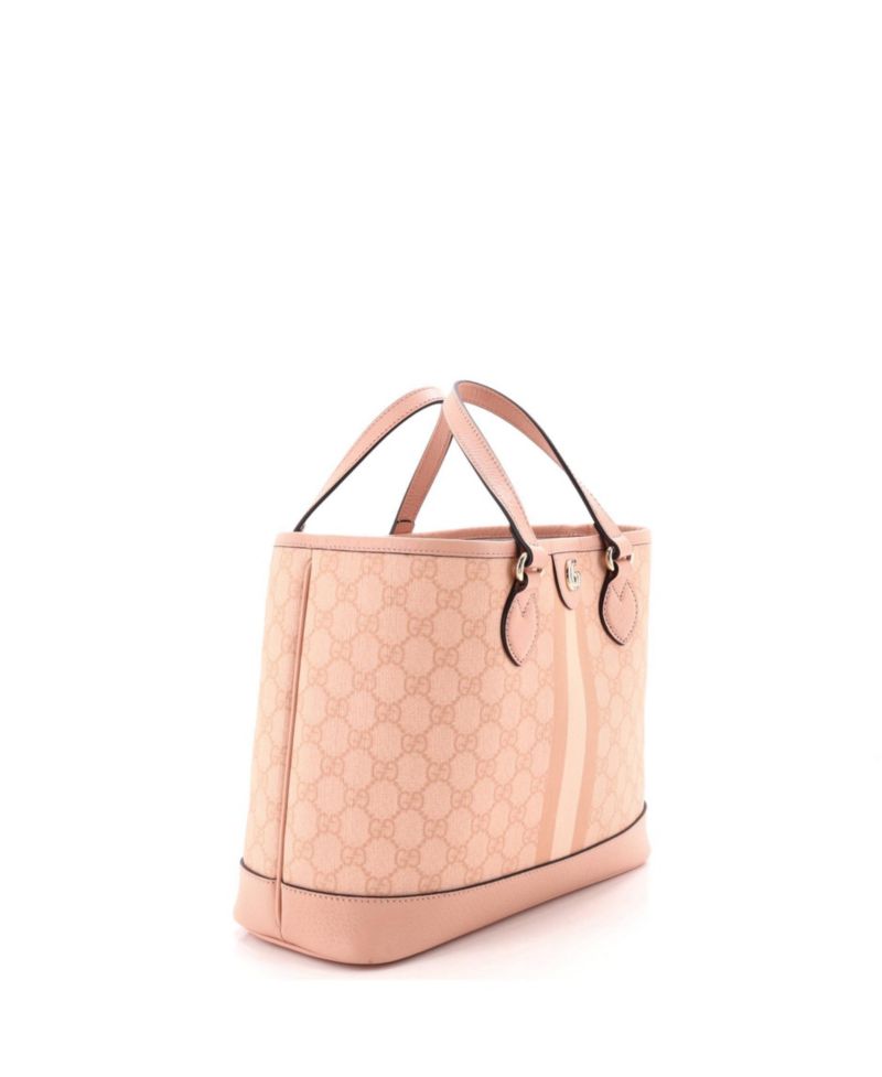 Small Ophidia Top Handle Tote Coated Canvas with Leather