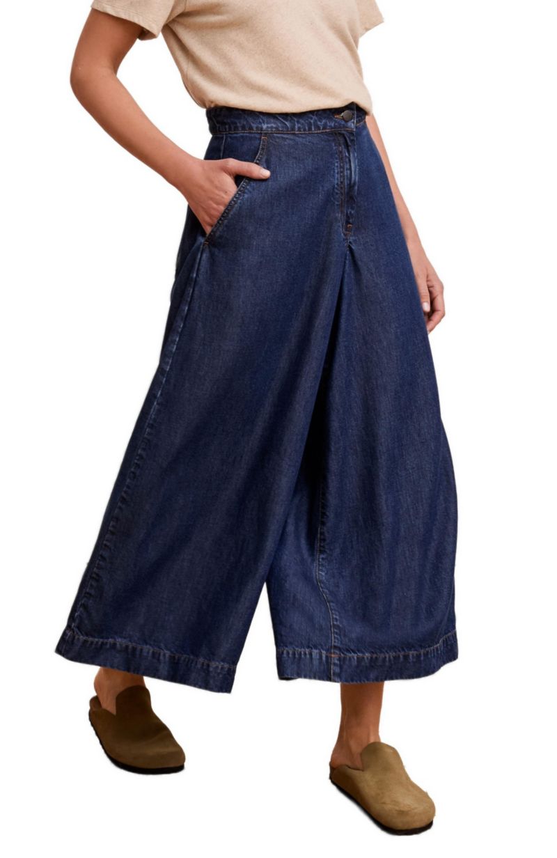 Women's Drape Denim Culotte Pants