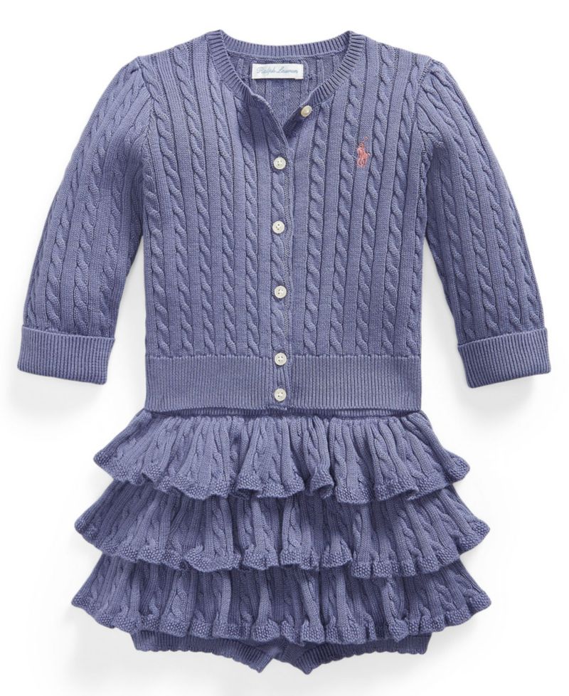 Baby Girls' Long-Sleeve Cardigan and Skort, 2-Piece Set