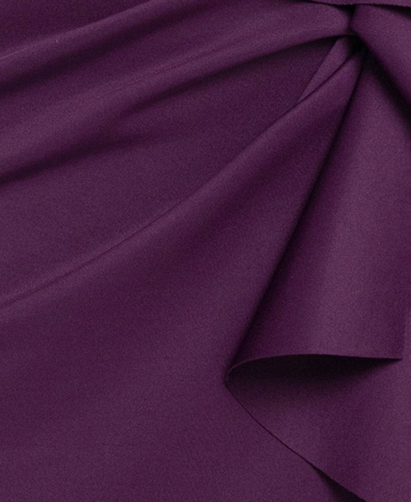 Women's Off-the-Shoulder Scuba Side-Ruffle Gown