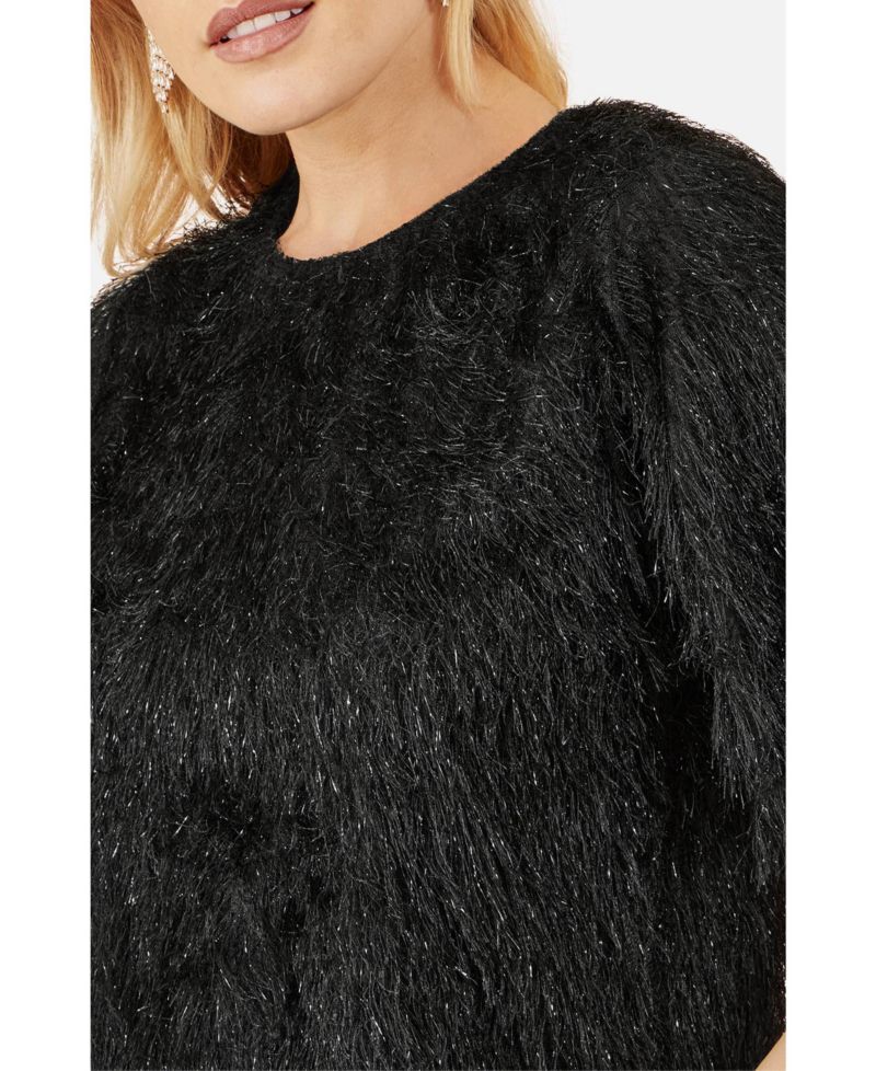Women's Lurex Fringe Relaxed Fit Top