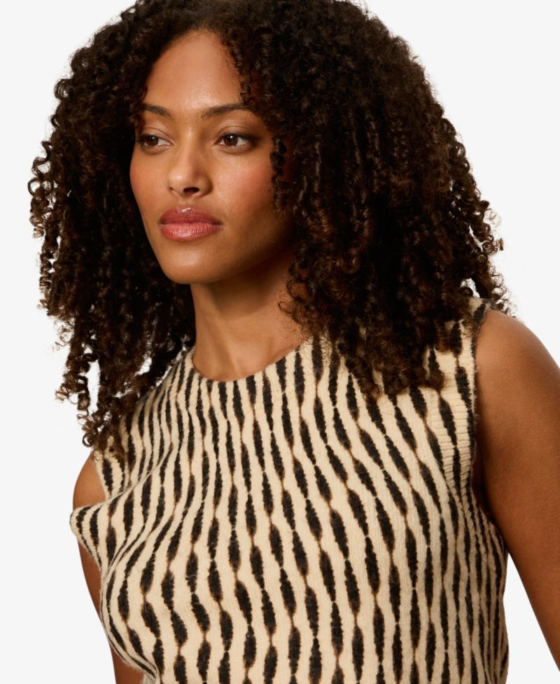 Petite Printed Sleeveless Sweater