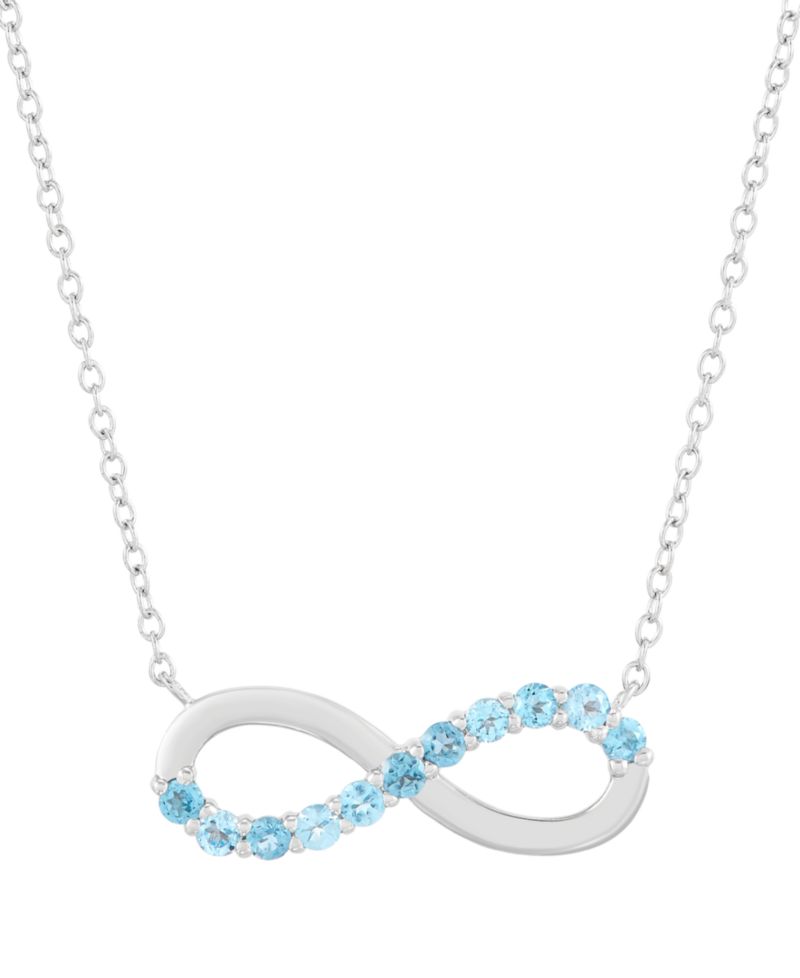 Swiss Blue Topaz (1/2 ct. t.w.) Infinity Pendant Necklace in Sterling Silver