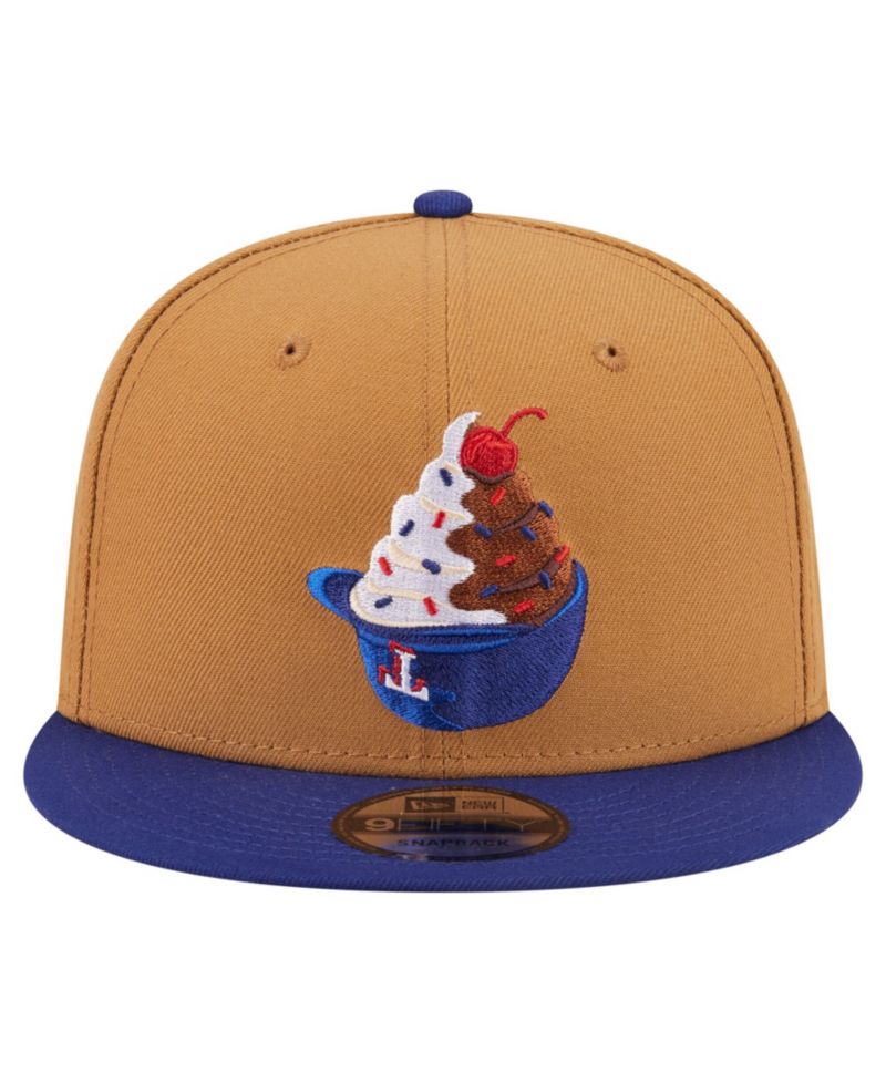Men's Khaki/Dark Blue Texas Rangers Ice Cream 9FIFTY Snapback Hat