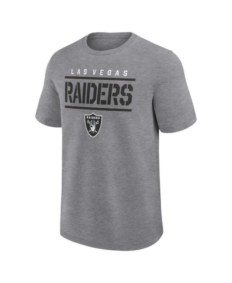 Men's Heather Gray Las Vegas Raiders Big & Tall Top Notch T-Shirt