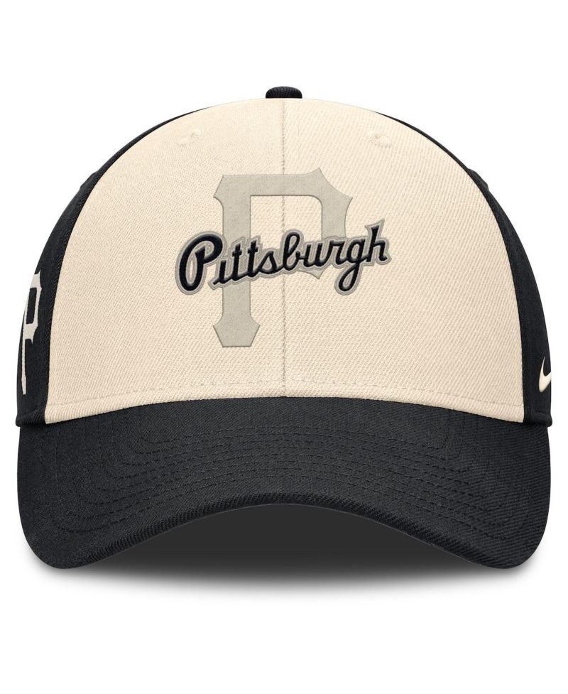 Men's Black/Natural Pittsburgh Pirates Statement Club Performance Adjustable Hat