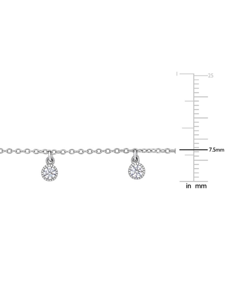 Lab Grown White Sapphire (5/8 ct. t.w.) Station Necklace in Sterling Silver