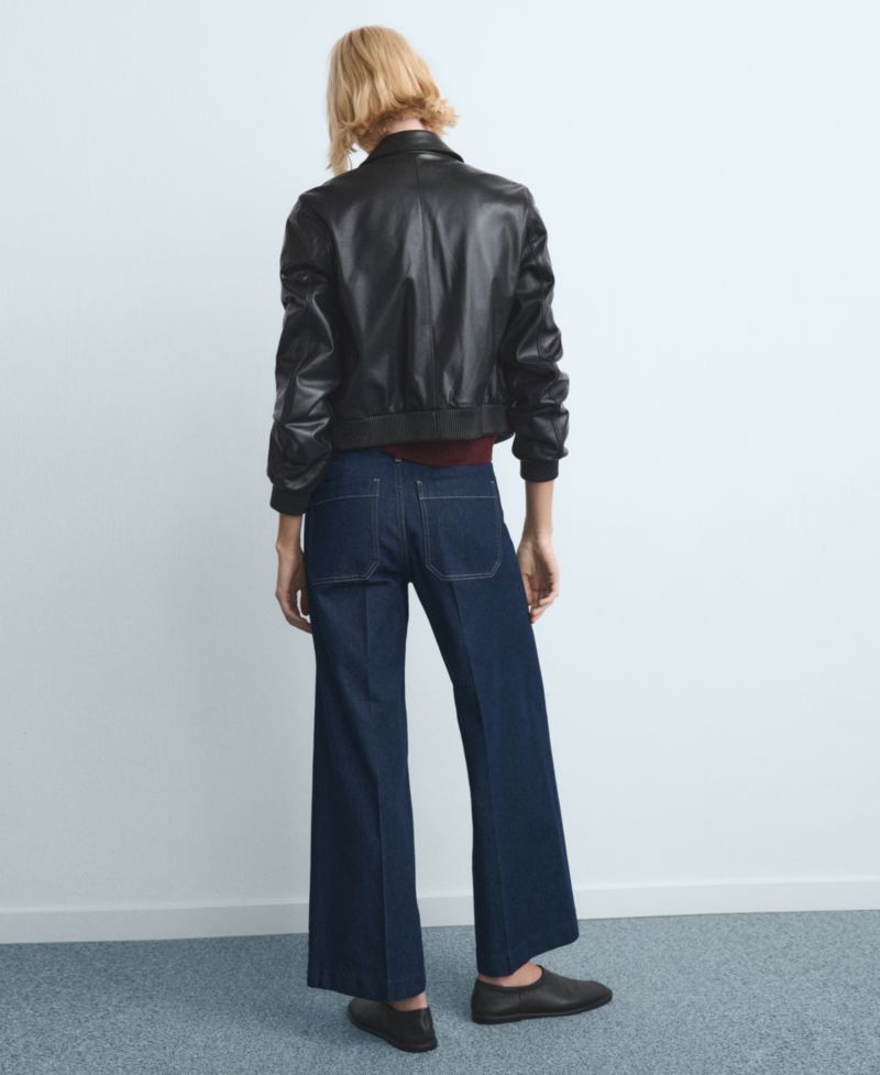 Women's Pockets Wide-Leg Jeans