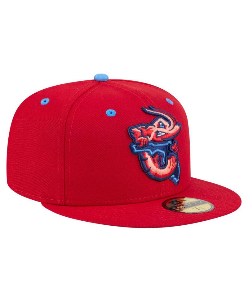 Men's Red Jacksonville Jumbo Shrimp Authentic Collection 59FIFTY Fitted Hat