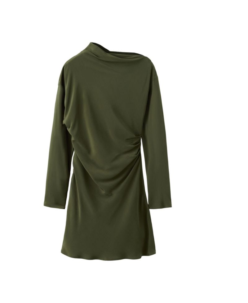 Women's Long-Sleeve Mini Boat-Neck Dress