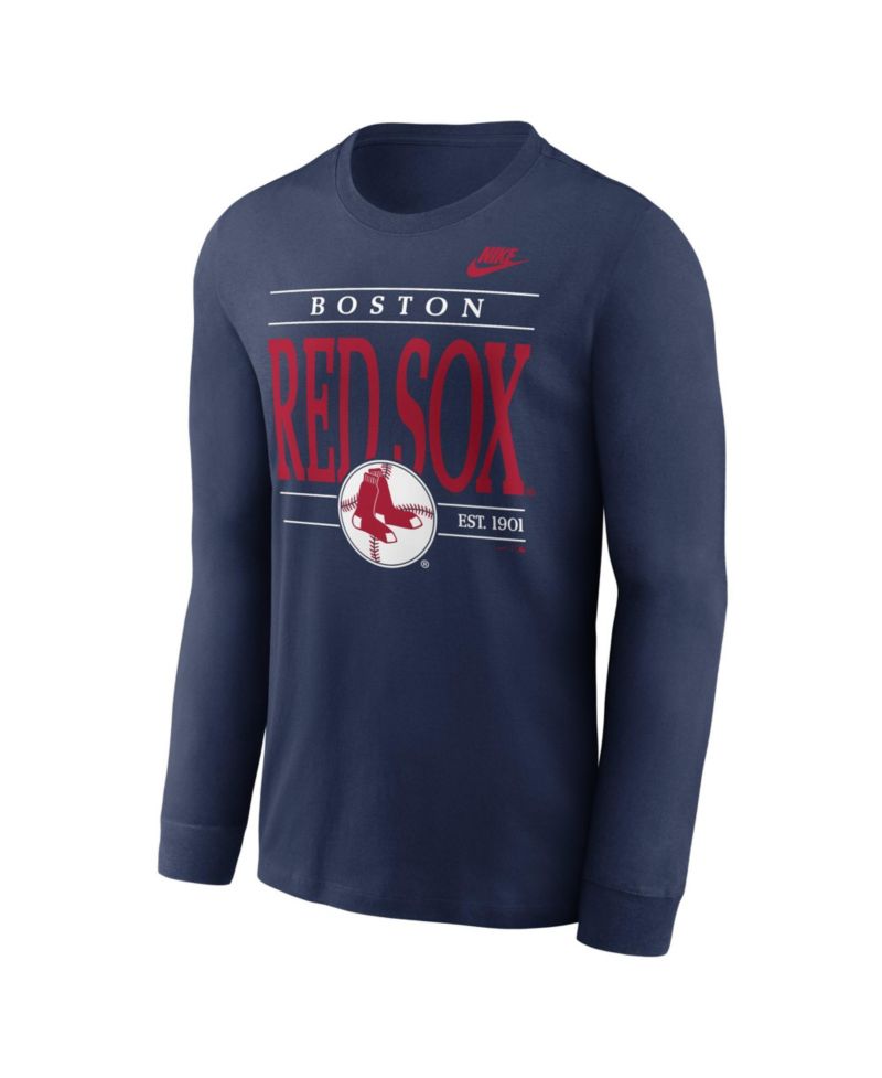 Men's Navy Boston Red Sox Cooperstown Graphic Long Sleeve T-Shirt