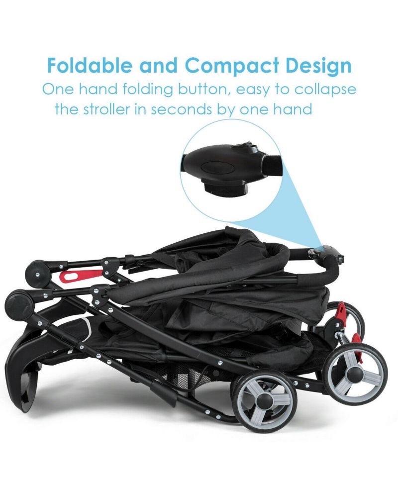 Foldable Lightweight Baby Stroller Kids Travel Pushchair 5-Point