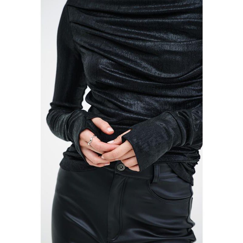 Women's Cooper Metallic Convertible Boat-Neck Draped Top