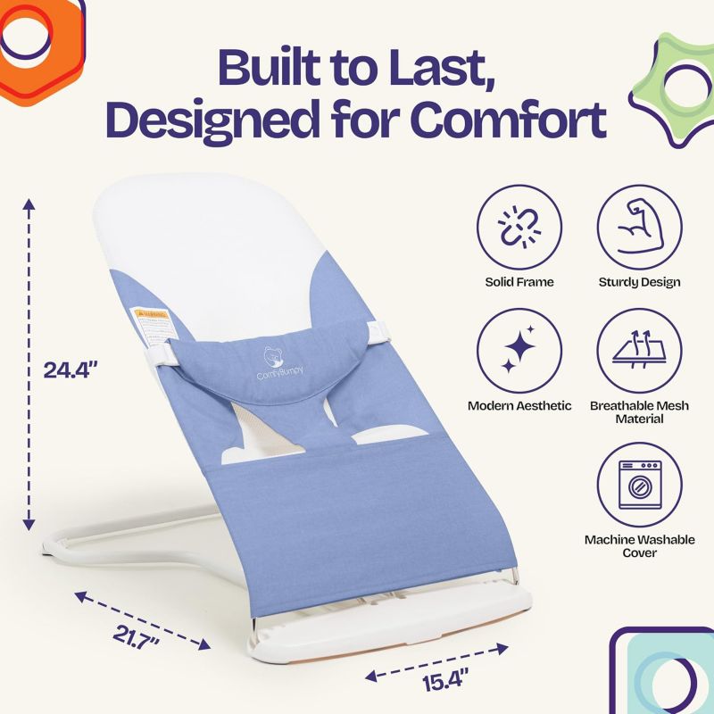 Kids Portable 2 in 1 Bouncer – Versatile Bouncer Chair Bouncer with Ergonomic Support to Use, Oatmeal