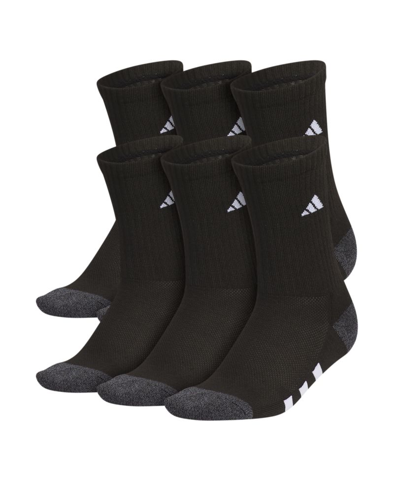 Boys Youth Athletic Cushioned Crew Socks, Pack of 6