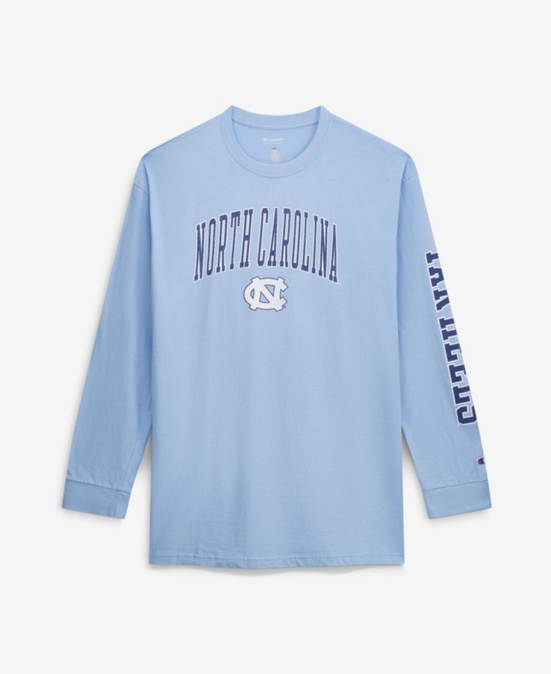 Men's Carolina Blue North Carolina Tar Heels Big & Tall Arch Over Logo Long Sleeve T-Shirt