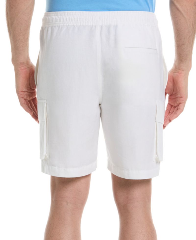 Men's 8" Drawstring Linen Cargo Shorts
