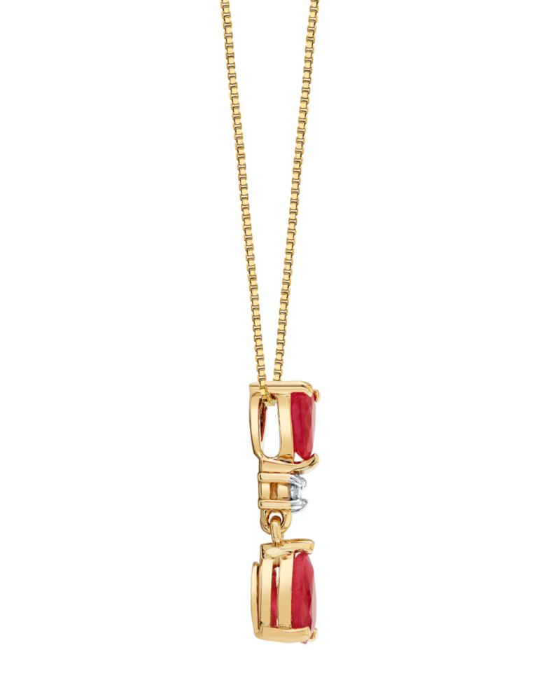 Ruby (5/6 ct. t.w.) & Diamond Accent Pendant Necklace in 10k Yellow Gold