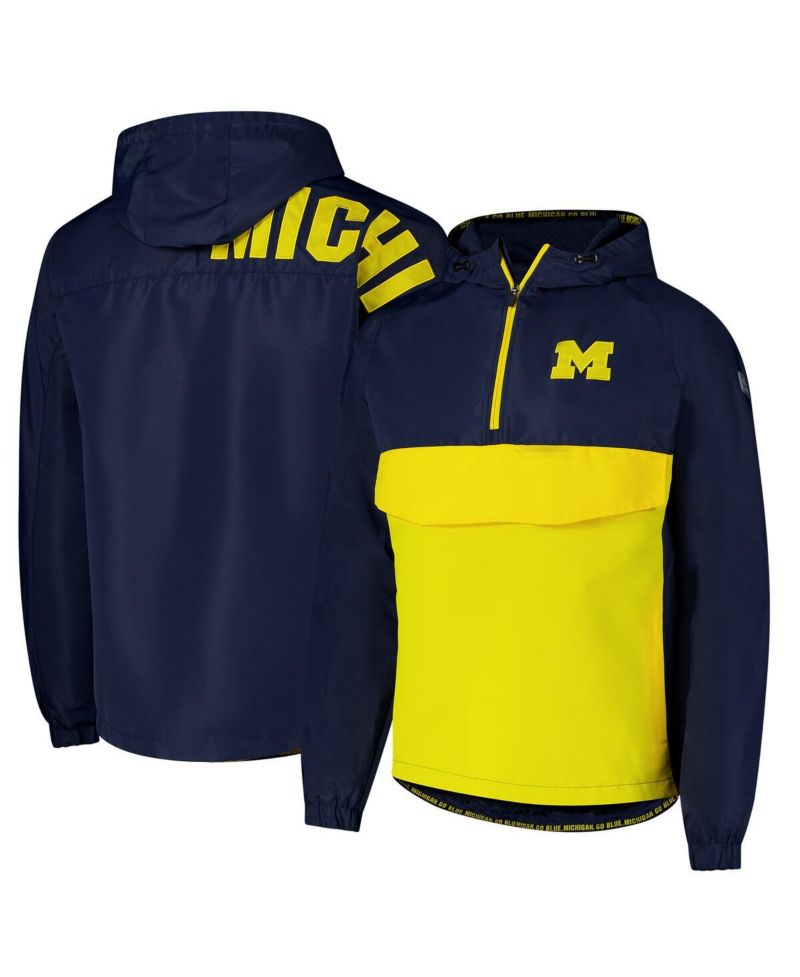 Men's Navy Michigan Wolverines Reloaded Anorak Half-Zip Jacket