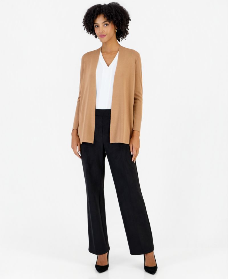 Women's Long-Sleeve Side-Slit Cardigan Sweater