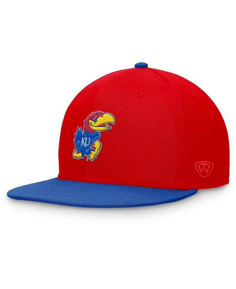 Men's Red/Royal Kansas Jayhawks Rally Two-Tone Fitted Hat