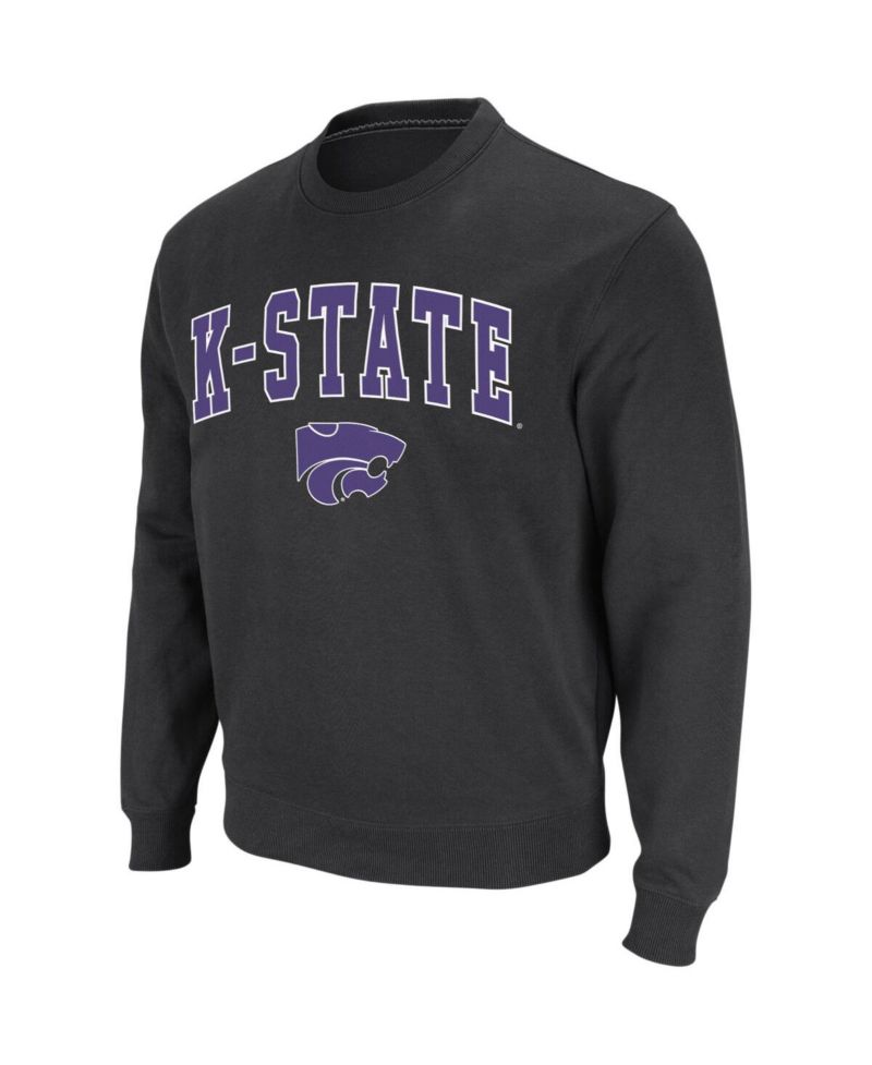 Men's Kansas State Wildcats Arch and Logo Crew Neck Sweatshirt