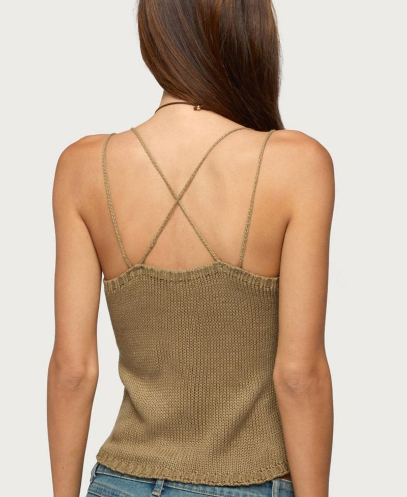 Women's Fernie Square Neck Bead-Fringe Tank Top
